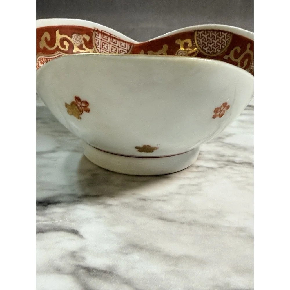 VTG Signed IMARI WARE  BOWL Japan‎ Porcelain Red 